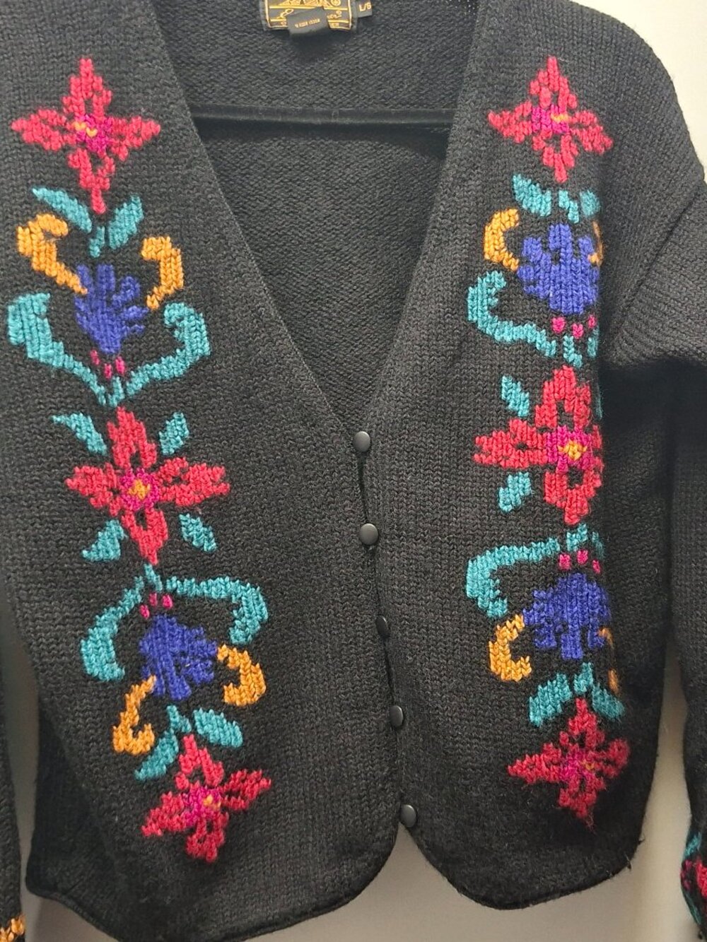 Vintage Eddie Bauer Embroidered Wool Cardigan